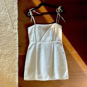 White denim mini dress
